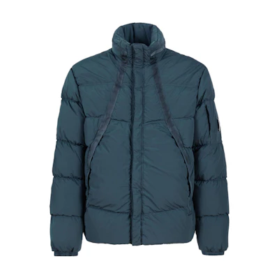 C.P. Company Solid Color High Neck Zip Jacket Blue - Outerwear 15CMOW254A005864G871