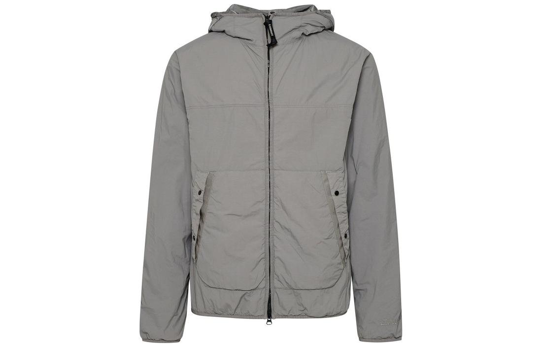 C.P. Company Solid Color Hooded Jacket Gray Long Sleeve 13CMOW109A006124G939