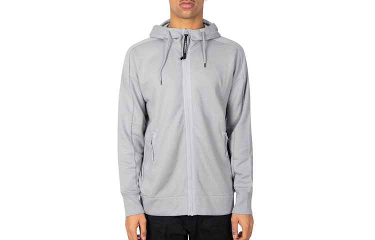 C.P. Company Solid Color Hoodie Jacket - Gray 12CMSS082A005086W-937