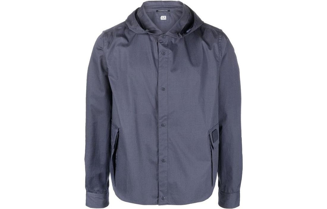 C.P. Company Solid Color Hoodie Long Sleeve Button Jacket 14CMSH073A006472A884