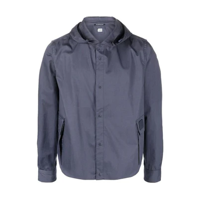 C.P. Company Solid Color Hoodie Long Sleeve Button Jacket 14CMSH073A006472A884