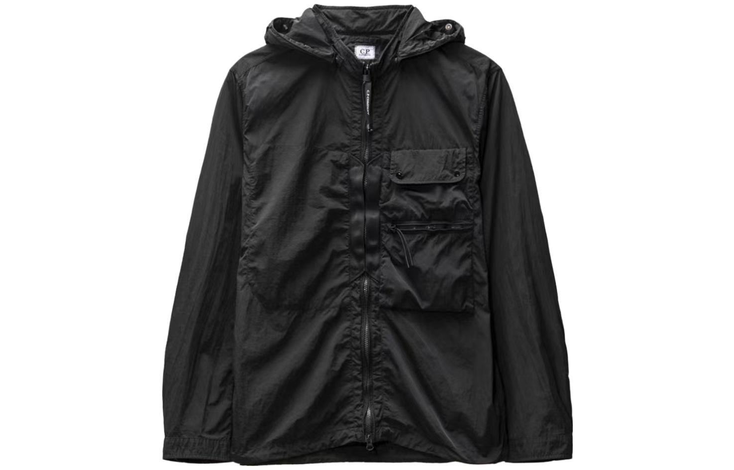 C.P. Company Solid Color Pocket Zip-Up Hoodie Jacket 14CMOS045A005904G999