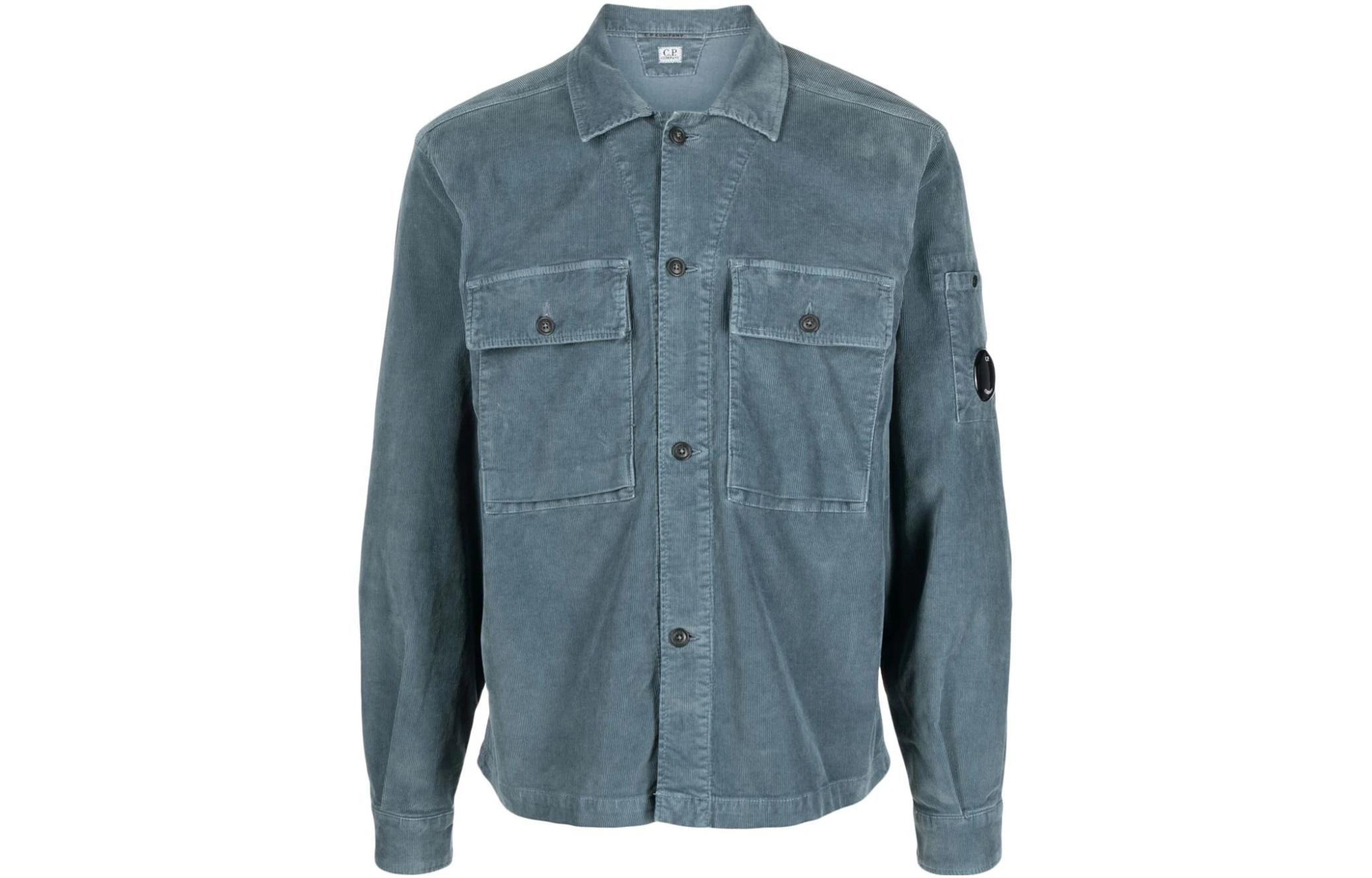 C.P. Company Solid Color Single-Breasted Jacket Men’s Teal Green 15CMSH292A006410O871