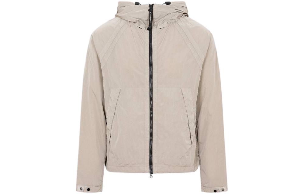 C.P. Company Solid Color Spring/Summer Zipped Drawstring Hoodie Jacket 14CMOW039A005904G330