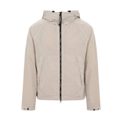 C.P. Company Solid Color Spring/Summer Zipped Drawstring Hoodie Jacket 14CMOW039A005904G330
