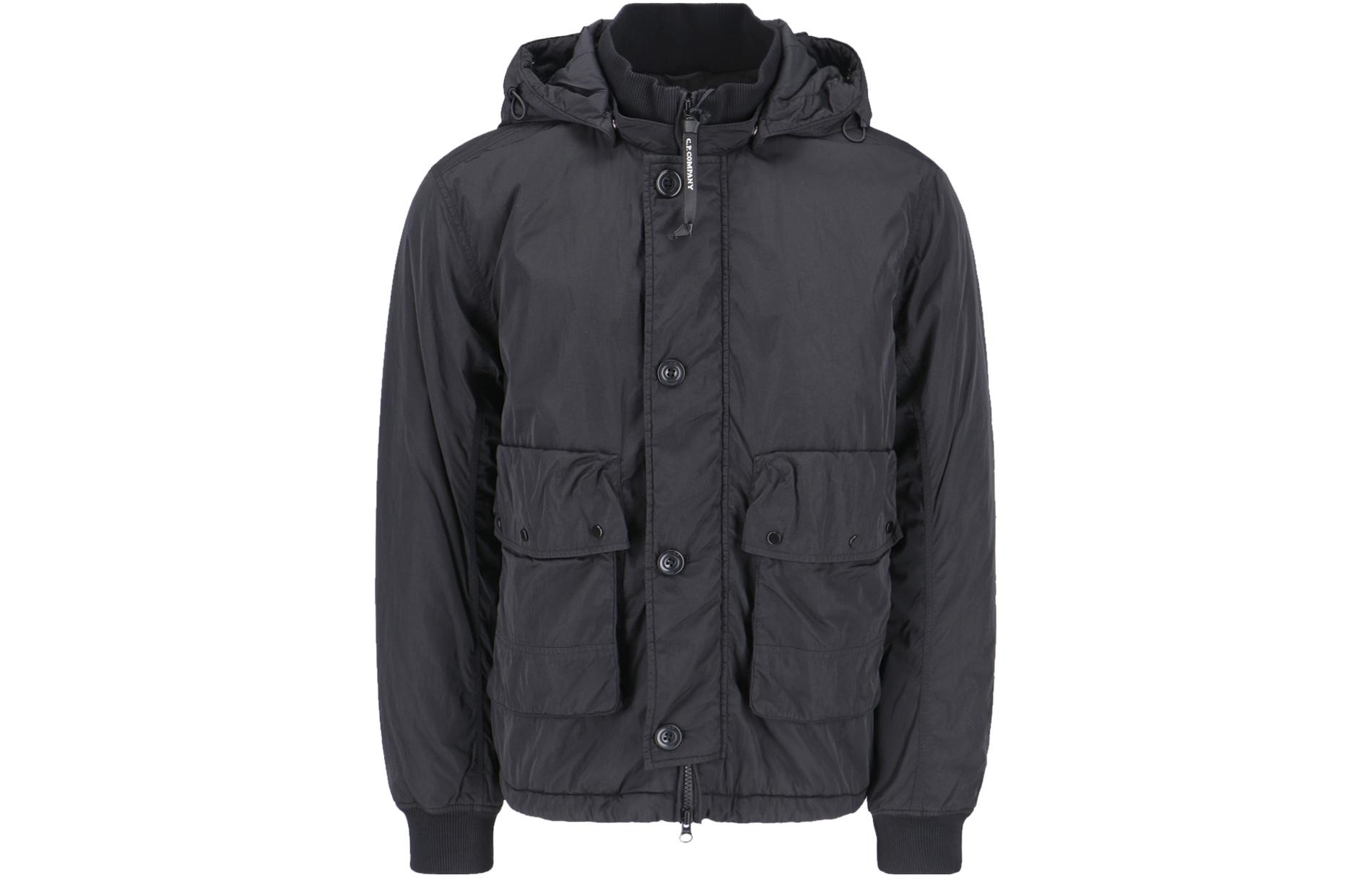 C.P. Company Solid Color Zip-Up Hooded Jacket with Turn-Down Collar 15CMOW020A005904G999