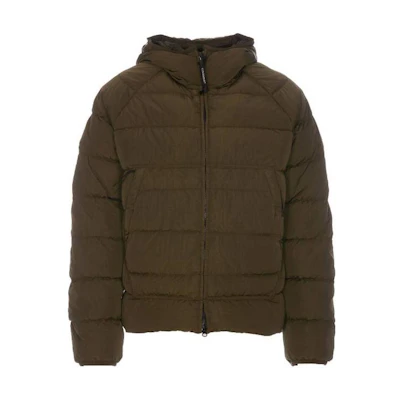 C.P. Company Solid Color Zip-Up Hoodie Jacket Green 15CMOW027A006369G683