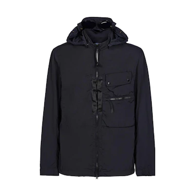 C.P. Company Solid Color Zip-Up Hoodie Jacket with Chest Pocket 14CMOS045A005904G888