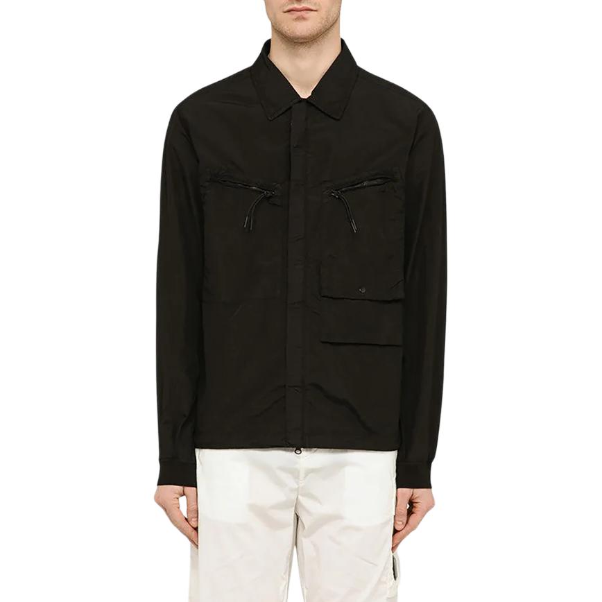 C.P. Company Solid Color Zip-Up Jacket Black Long Sleeve CMOS108A005991G999