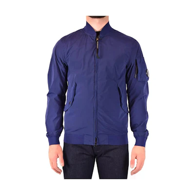 C.P. Company Solid Color Zip-Up Jacket for Men - Blue 08CM0W195A001020G