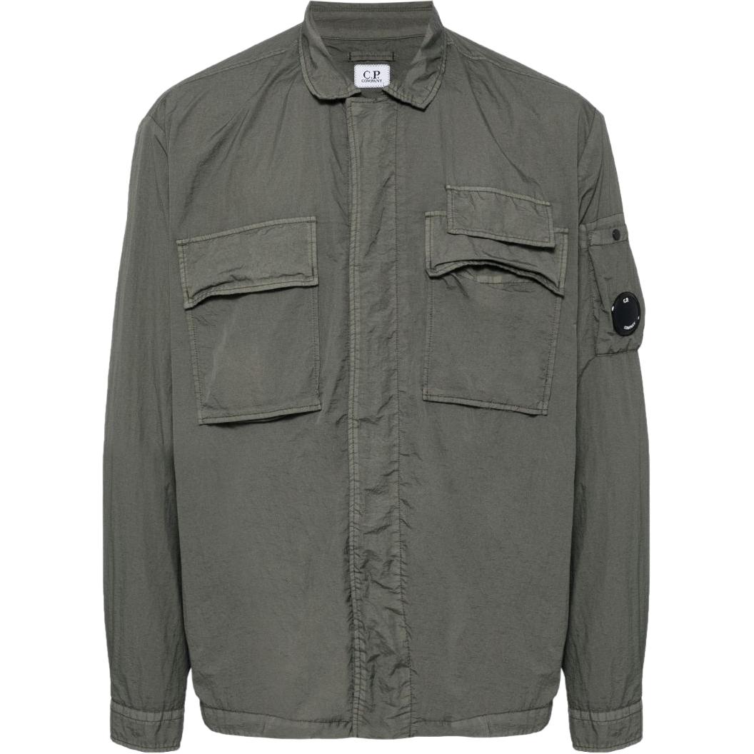 C.P. Company Solid Color Zip-Up Jacket Green CMOS135A005783G-674