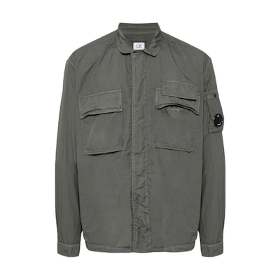 C.P. Company Solid Color Zip-Up Jacket Green CMOS135A005783G-674