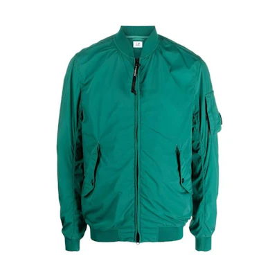 C.P. Company Solid Color Zip-Up Jacket Mint Green 14CMOW004A005864G673