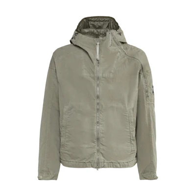 C.P. Company Solid Color Zip Hoodie Jacket - Light Brown 15CMOW275A005966G335