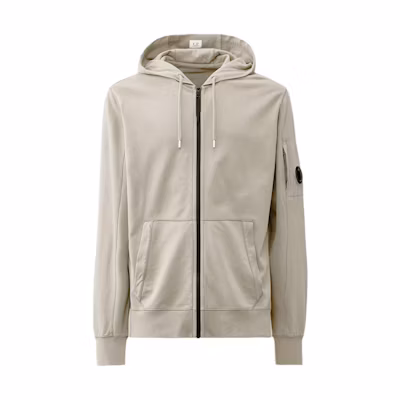 C.P. Company Solid Color Zip Hoodie Jacket Beige 16CMSS034A002246G913
