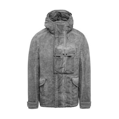 C.P. Company Solid Color Zip Hoodie Jacket Deep Gray 05CMOW035A001020S392