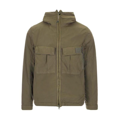 C.P. Company Solid Color Zip Hoodie Jacket Men’s Army Green 11CMOS149A005904G665