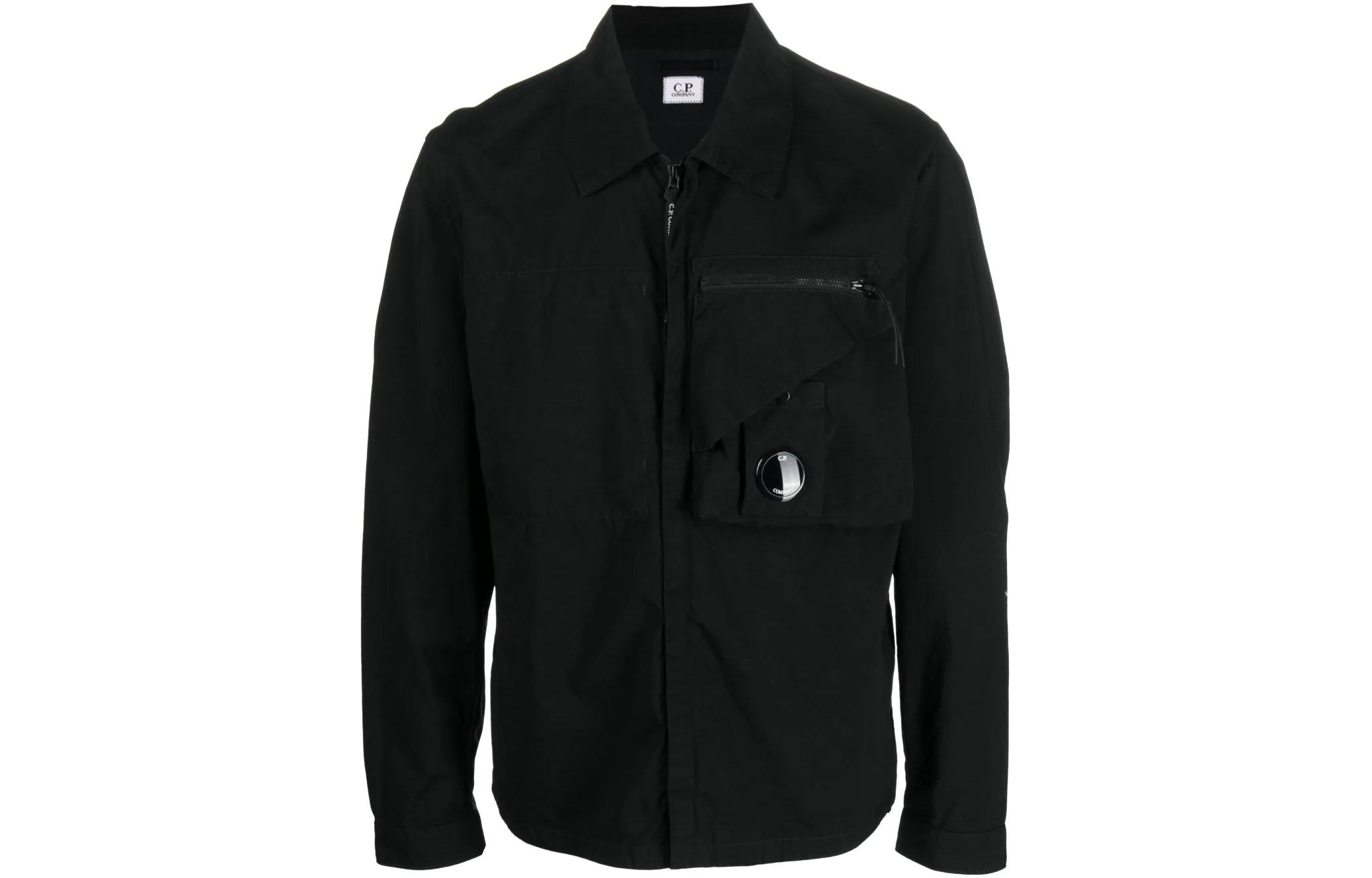 C.P. Company Solid Color Zip Jacket with Lens Detail 14CMOS103A005782G999