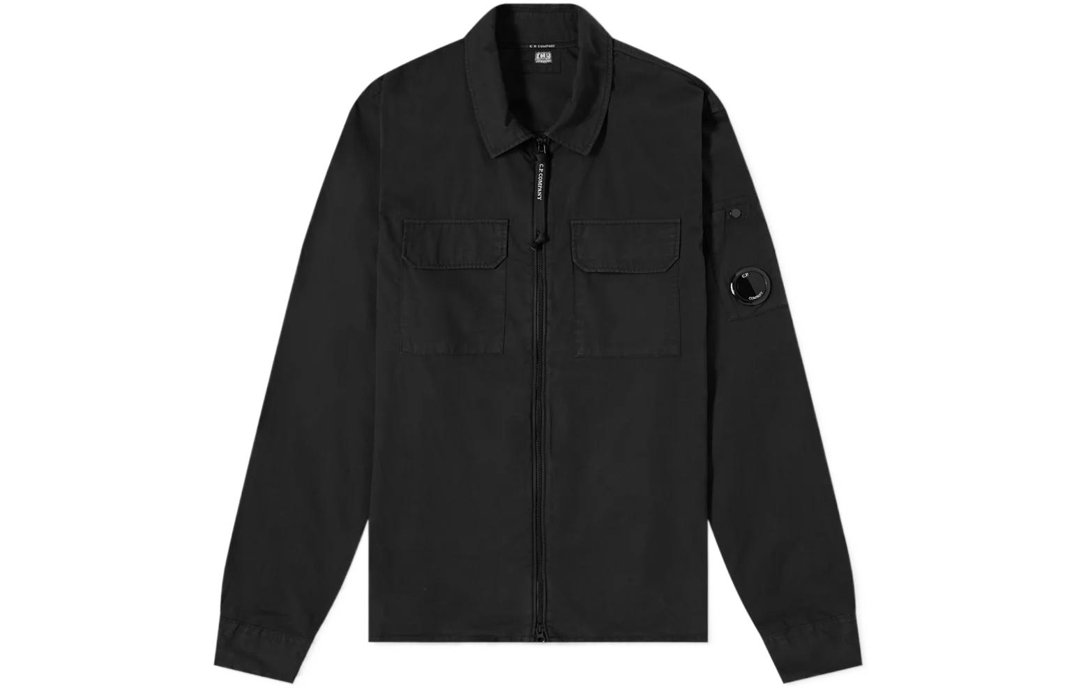 C.P. Company Solid Color Zip Jacket with Turn-down Collar 11CMSH156A002824G-999