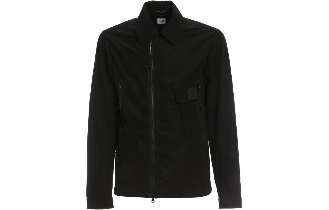 C.P. Company Solid Color Zip Pocket Long Sleeve Jacket Men’s Black 12CMOW174A005761W999