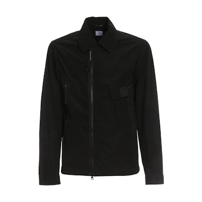 C.P. Company Solid Color Zip Pocket Long Sleeve Jacket Men’s Black 12CMOW174A005761W999