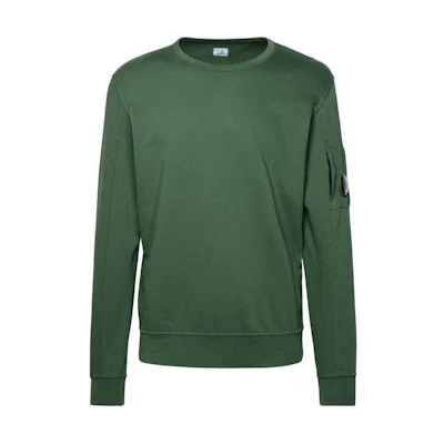 C.P. Company Solid Crewneck Slim Fit Long Sleeve Sweatshirt Deep Green 16CMSS032A002246G649