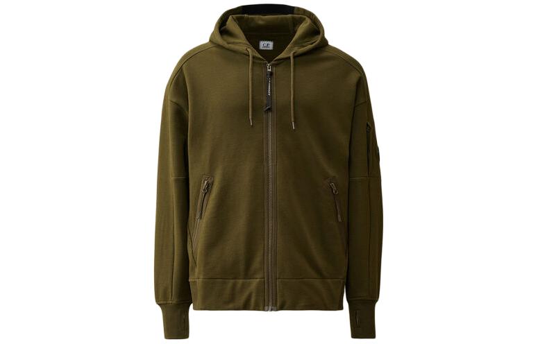 C.P. Company Solid Green Zip-Up Hoodie Jacket Deep Green 16CMSS400A005086W683