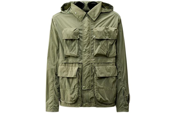 C.P. Company Solid Green Zip-Up Hoodie Jacket with Pocket for Men 16CMOW011A005904G627-58