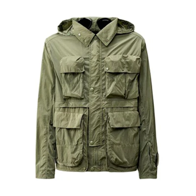 C.P. Company Solid Green Zip-Up Hoodie Jacket with Pocket for Men 16CMOW011A005904G627-58
