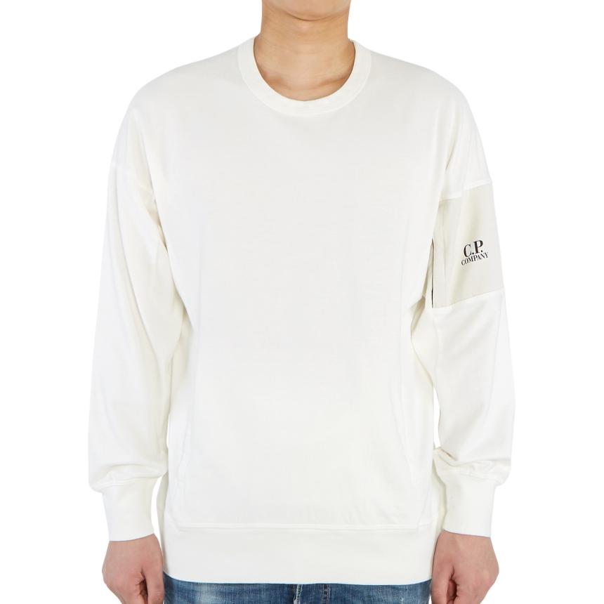 C.P. Company Solid Knit Pullover Crewneck Sweatshirt Off-White CMSS006A02246G103
