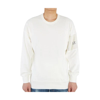 C.P. Company Solid Knit Pullover Crewneck Sweatshirt Off-White CMSS006A02246G103