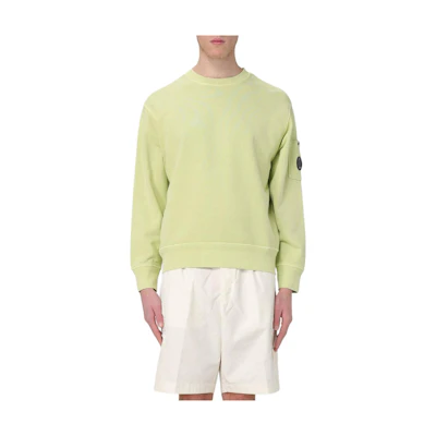 C.P. Company Solid Logo Crewneck Long Sleeve Sweatshirt Green CMSS098A110044R613