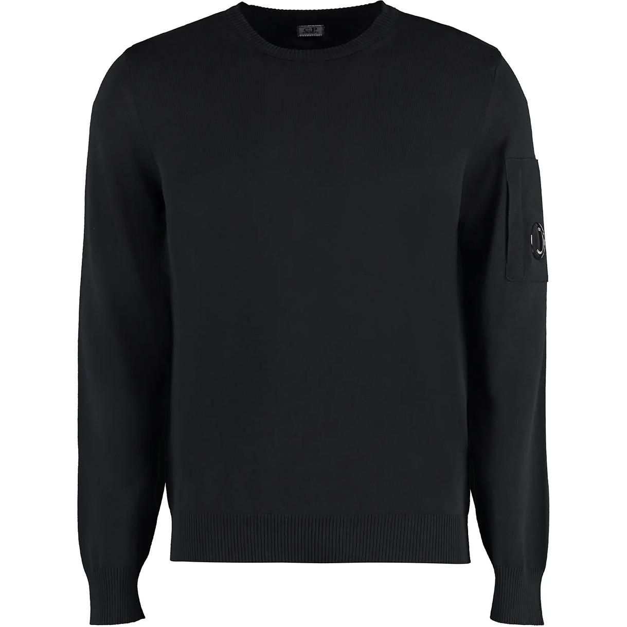 C.P. Company Solid Logo Crewneck Sweatshirt Black Long Sleeve CMKN109A004128O999
