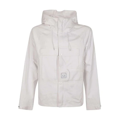 C.P. Company Solid Logo Hoodie Jacket White CLOW027A006258A101