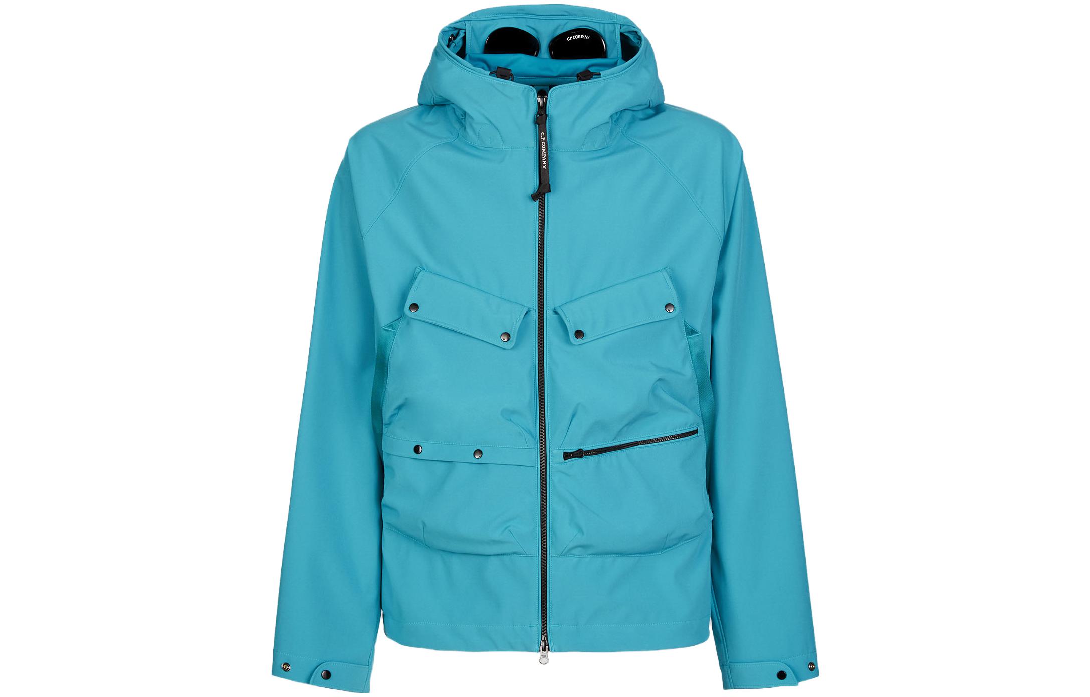 C.P. Company Solid Pocket Hooded Goggle Jacket Light Blue Unisex 14CMOW037A005968A825