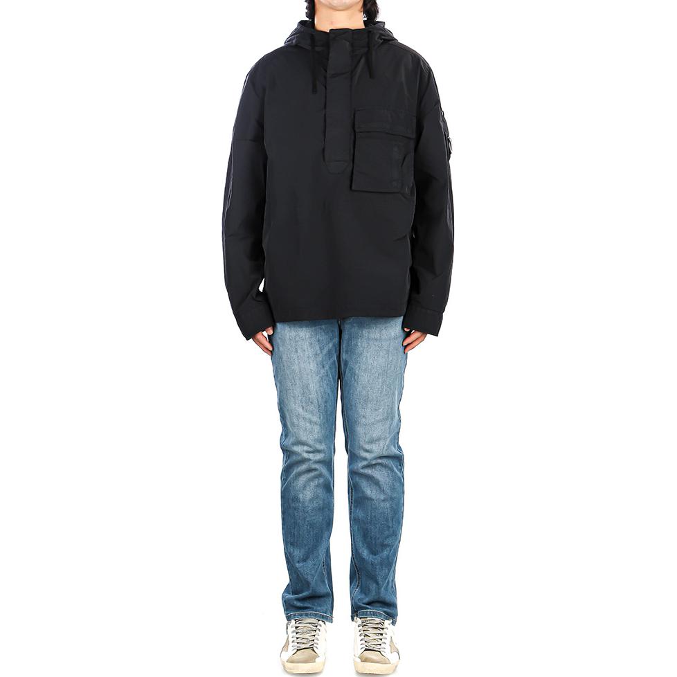 C.P. Company Solid Pullover Hoodie Jacket - Blue 14CMOS102A005991G888