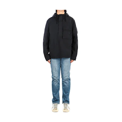 C.P. Company Solid Pullover Hoodie Jacket - Blue 14CMOS102A005991G888
