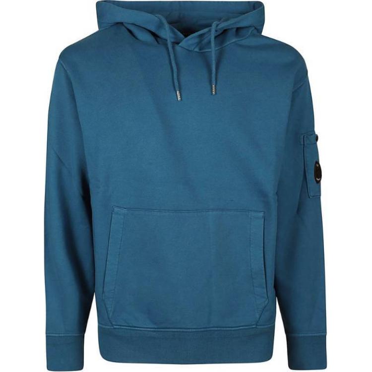 C.P. Company Solid Pullover Hoodie Navy Blue CMSS099A110044R848