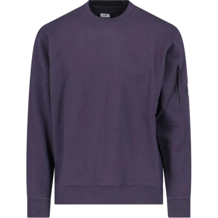 C.P. Company Solid Purple Crewneck Long-Sleeve Sweatshirt CMSS023A005086W799