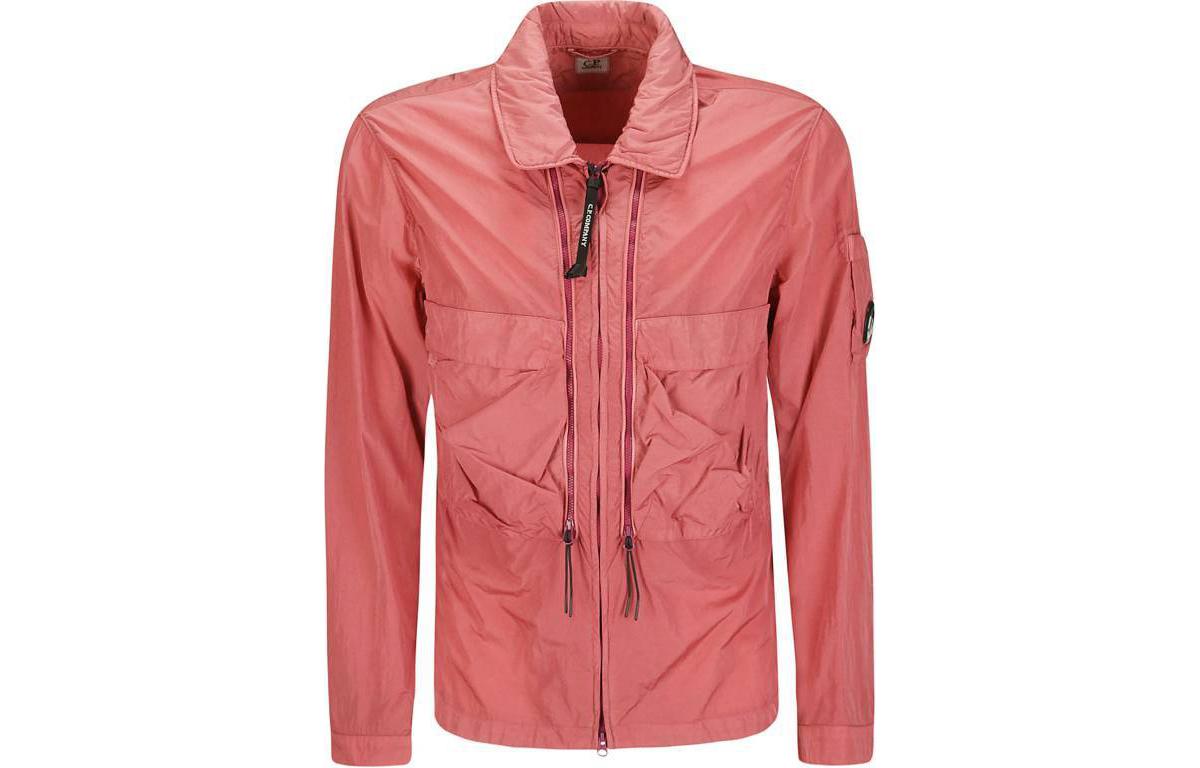 C.P. Company Solid Zip-Up Collar Jacket in Rose Pink CMOS013A005904G577