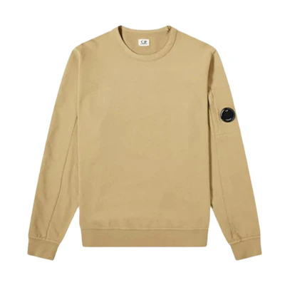 C.P. Company SS21 Plain Crewneck Pullover Sweatshirt Men’s Light Beige 10CMSS043A002246G329