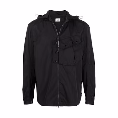 C.P. Company SS22 Solid Color Black Long Sleeve Jacket. 12CMOS103A005904G999