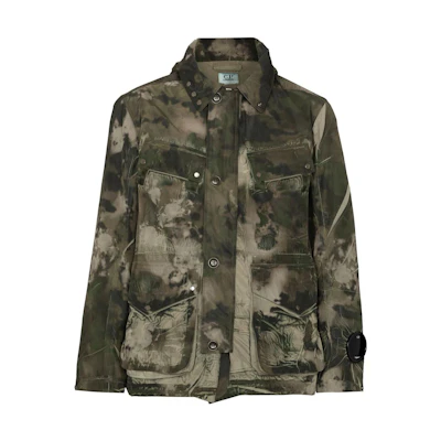 C.P. Company SS22 Abstract Print Hooded Long Sleeve Jacket Green Menswear 12CMOW260A005990P-660