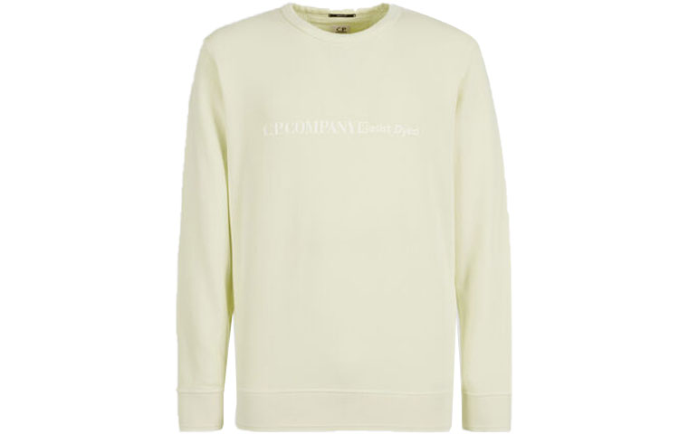 C.P. Company SS22 Anti-Dye Cotton Fleece Sweatshirt Light Yellow 12CMSS262A005398S204