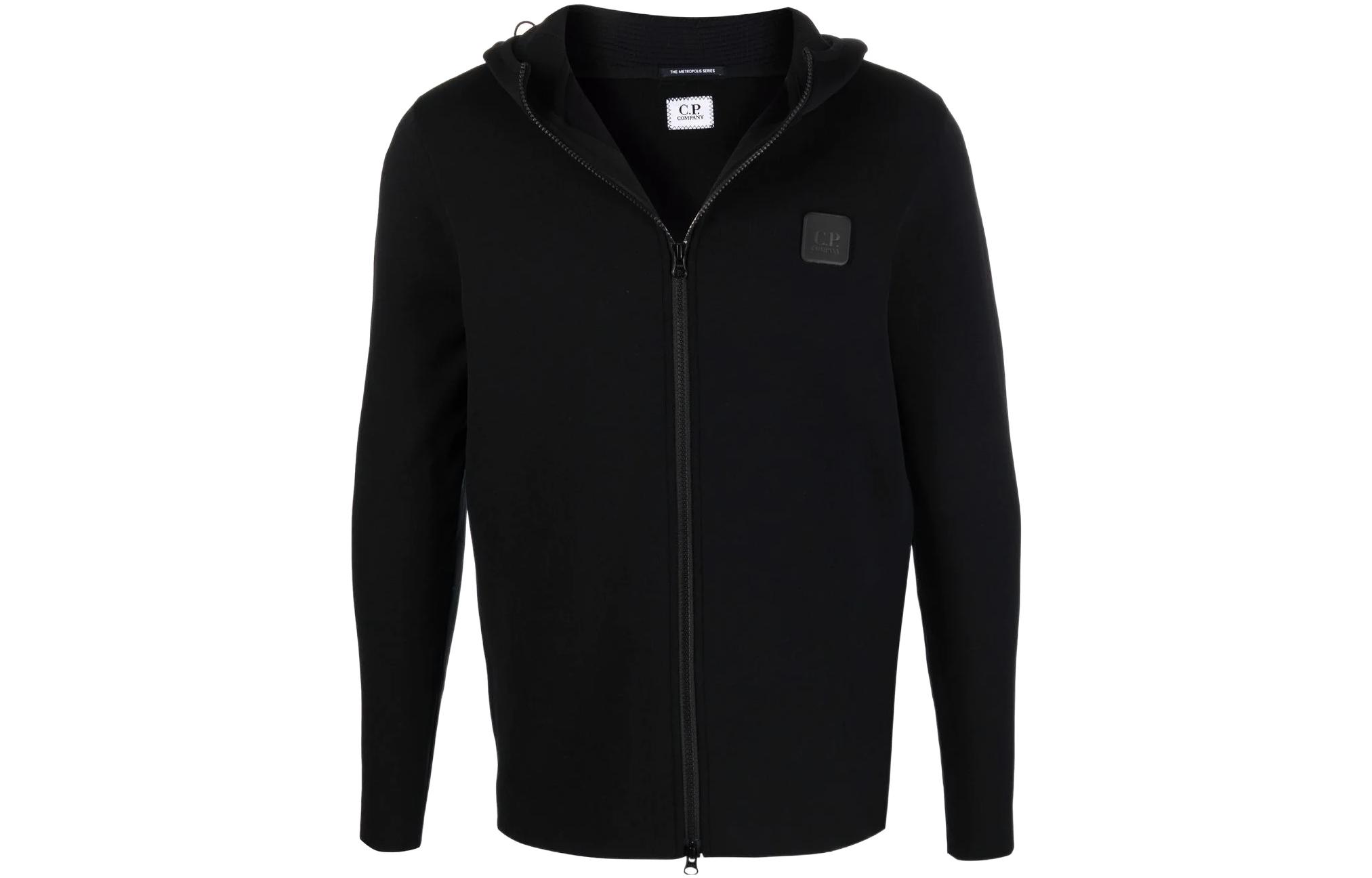 C.P. Company SS22 Badge Zip Hoodie Jacket Men’s Black 12CMKN111A006278A