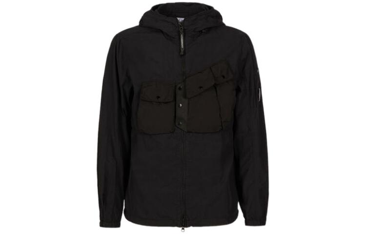C.P. Company SS22 Black Hooded Jacket with Pocket Design 12CMOS106A005991M-999