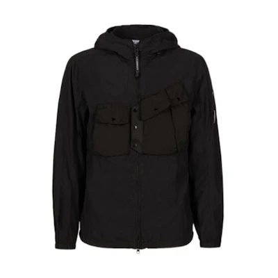 C.P. Company SS22 Black Hooded Jacket with Pocket Design 12CMOS106A005991M-999