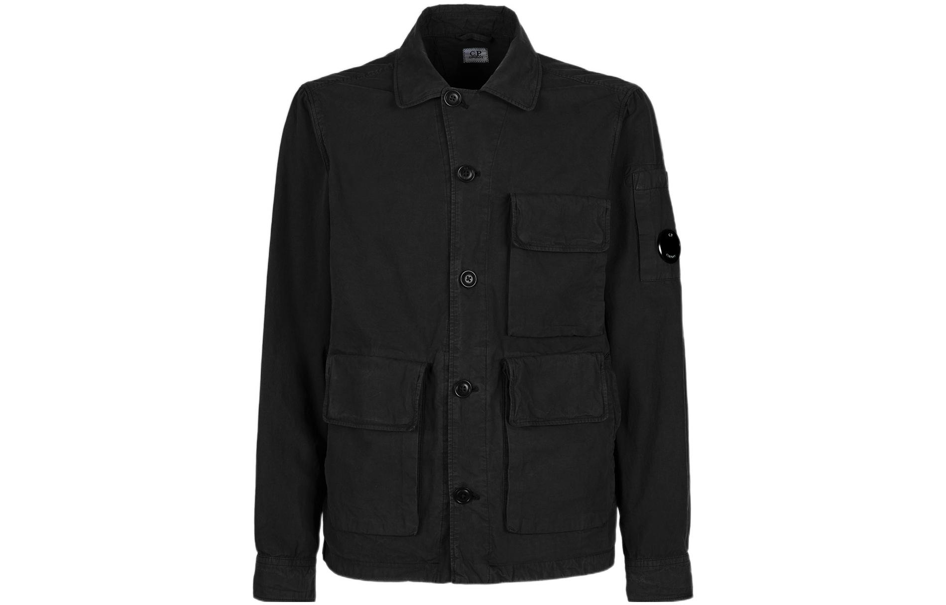 C.P. Company SS22 Black Multi-Pocket Button-Up Casual Jacket 12CMOW212A006134G999
