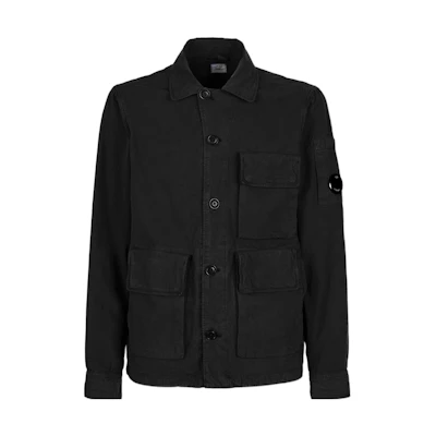 C.P. Company SS22 Black Multi-Pocket Button-Up Casual Jacket 12CMOW212A006134G999