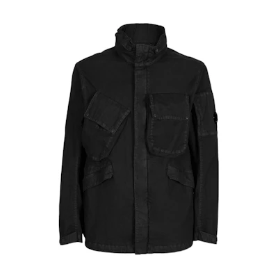 C.P. Company SS22 Black Multi-Pocket Long-Sleeve Jacket for Men 12CMOW210A006233G999